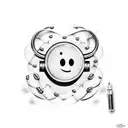 Smiley face with barbell mouth tattoo design idea
