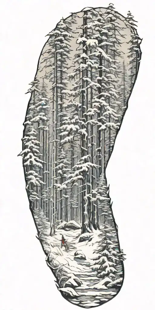 snowy forrest  tattoo design idea