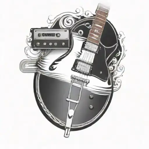les paul guitar with marshall amp  tattoo design idea