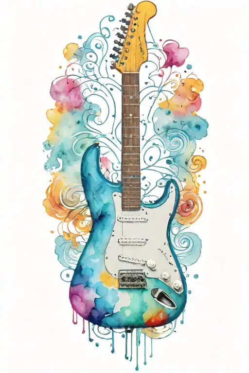 stratocaster guitar tattoo design idea