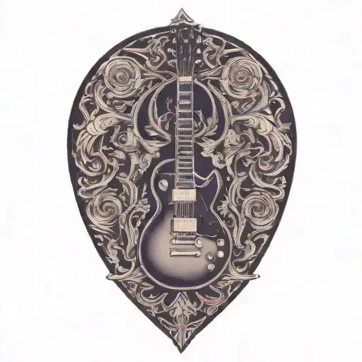 les paul guitar with marshall amp  tattoo design idea