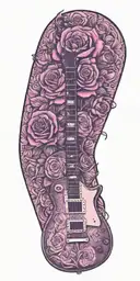 les paul guitar with roses tattoo design idea