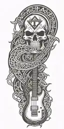 van halen logo with guitar tattoo design idea
