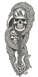 van halen logo with guitar tattoo design idea