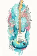 stratocaster guitar tattoo design idea