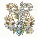 libra scale tattoo design idea