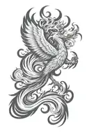 phoenix rising from flames tattoo design idea