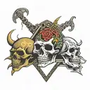 Metal bands Logos of "Metallica" "Volbeat" "Five tattoo design idea