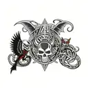 Metal bands Logos of "Metallica" "Volbeat" "Five tattoo design idea