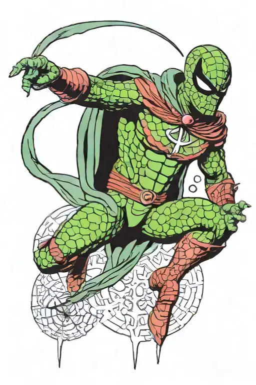 mysterio villain full body 60's Steranko tattoo design idea