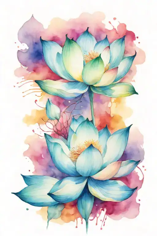 Lotus flower blooming tattoo design idea