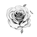 rose with blackout tattoo design idea