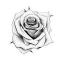 rose with blackout tattoo design idea