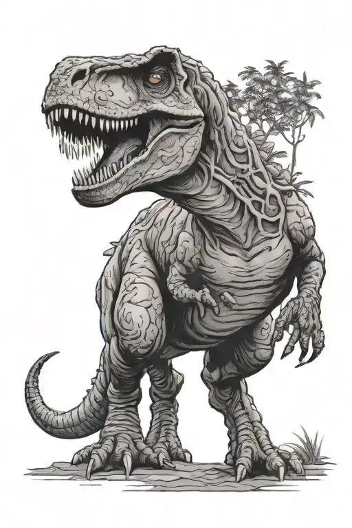 Jurassic park t rex tattoo design idea