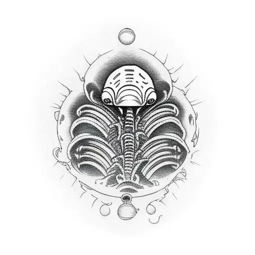 face hugger alien tattoo design idea
