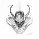 alien from alien vs predator crawling  tattoo design idea