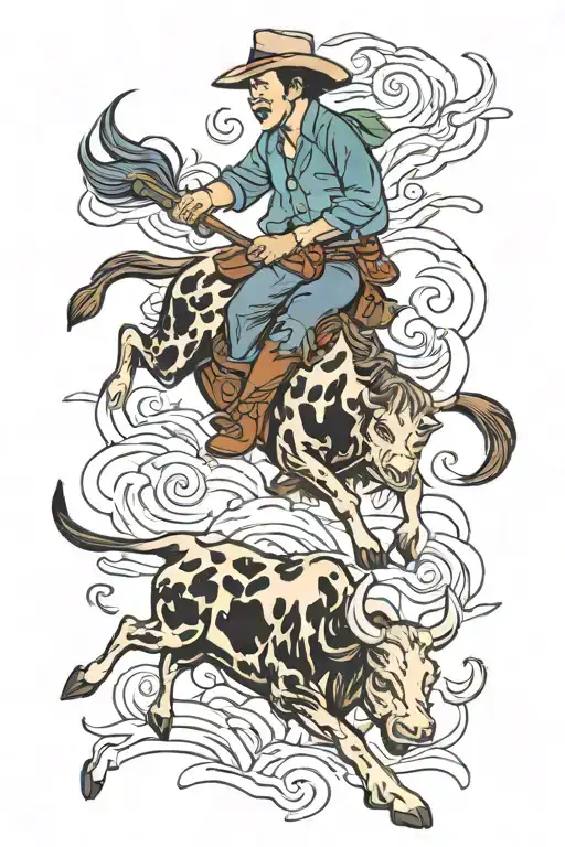 long live cow boy Dan Brown novel tattoo design idea