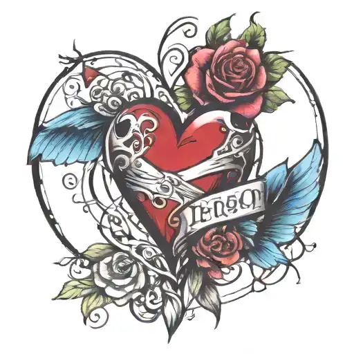 beautifully broken heart tattoo design idea