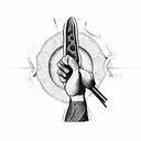 hand holding bread tattoo design idea