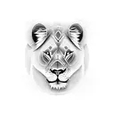 Lioness protecting 2 cubs tattoo design idea