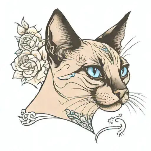 siamese cat tattoo design idea