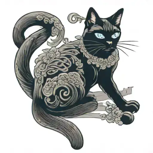 siamese cat tattoo design idea