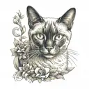 siamese cat tattoo design idea