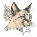 siamese cat tattoo design idea