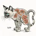 siamese cat tattoo design idea