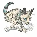 siamese cat tattoo design idea