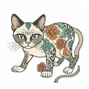 siamese cat tattoo design idea
