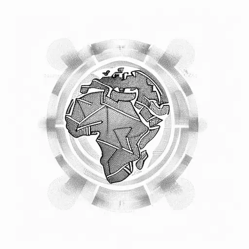 african continent in tribal or etnical design  tattoo design idea