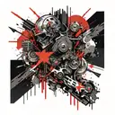 cyber dark tattoo design idea