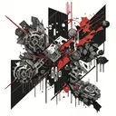 cyber dark tattoo design idea