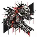 cyber dark tattoo design idea