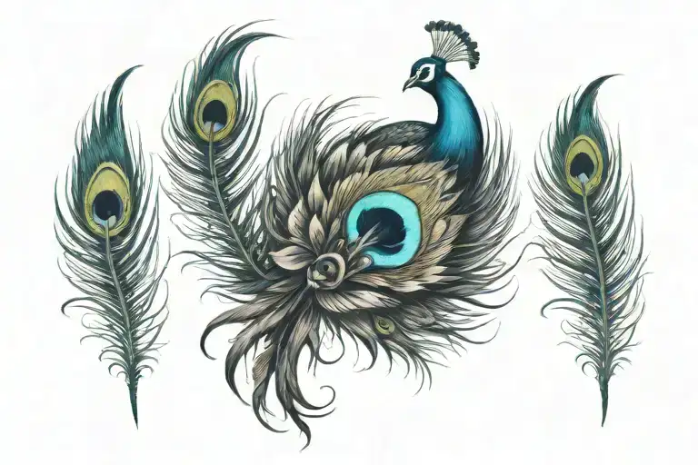 Peacock feather tattoo design idea