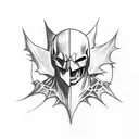 a skull with a batman mask on tattoo design idea