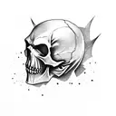 a skull with a batman mask on tattoo design idea