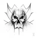 a skull with a batman mask on tattoo design idea