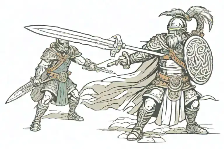 celtic warrior wielding a sword tattoo design idea