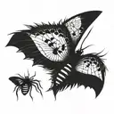 one half spider one half butterfly  tattoo design idea