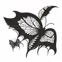 one half spider one half butterfly  tattoo design idea