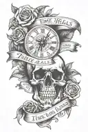 time heals all wounds but it still hurts to think about you  tattoo design idea