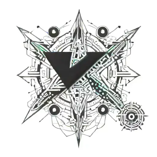 cyber sigilism star tattoo design idea