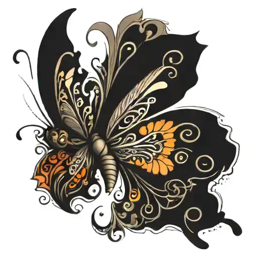diagram of butterfly movement associated with ADHD tattoo design idea