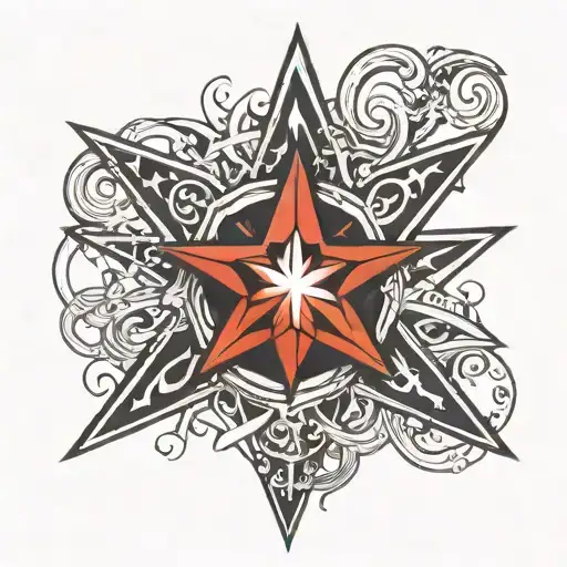 six point star and cross tattoo tattoo design idea