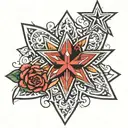 six point star and cross tattoo tattoo design idea