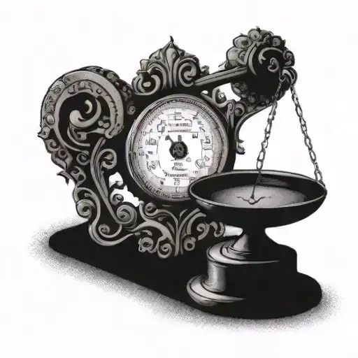 Weighing the heart and mind on the scales tattoo design idea