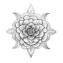 Flower with initials tattoo design idea