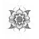 Flower with initials tattoo design idea